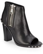 Ash Patty Studded Leather Peep-Toe Ankle Boots - Lyst