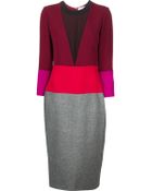 Barbara Casasola Contrasting Panels Fitted Midi Dress - Lyst