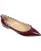 Valentino Ballerina Donna Rockstuds Rubino - Lyst