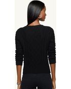 Ralph Lauren Black Label Aran-Knit Cashmere Sweater - Lyst