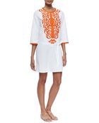 Figue Sophie Embroidered Cotton Tunic/Dress - Lyst