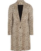 Diane von Furstenberg Britta Leopard-Jacquard Coat - Lyst