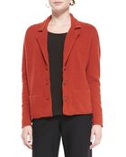 Eileen Fisher Notch-Collar Lambswool Jacket - Lyst