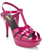 Saint Laurent Tribute Patent Sandal - Lyst