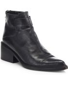 Helmut Lang Envelope Back-zip Leather Ankle Boots - Lyst