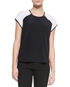 Diane von Furstenberg Liva Colorblock Silk Top - Lyst