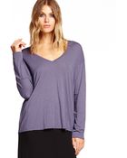 Michael Stars V-Neck With Roll Cuff - Lyst