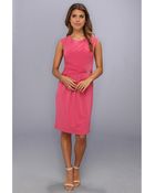 Ellen Tracy Cap Sleeved Crepe with Draped Hardware - Lyst
