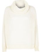 River Island Cream Mohair Cowl Neck Knitted Jumper - Lyst