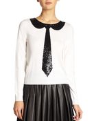 Alice + Olivia Delray Sequin Tie Sweater - Lyst
