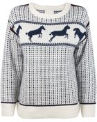 Band Of Outsiders Ivory Faire Isle Horses Sweater - Lyst