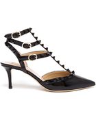 Valentino Rockstud Patent Leather Kitten Heels - Lyst
