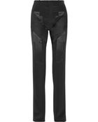 Givenchy Black Silk-Cady Pants With Satin Details - Lyst