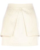 River Island Gold Metallic Peplum Mini Skirt - Lyst