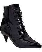 Saint Laurent Point-Toe Ankle Booties - Lyst