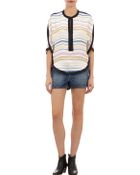 Etoile Isabel Marant Striped Waffle Silk Top - Lyst