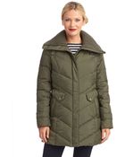 Cole Haan Down Parka With Oversized Knit Collar - Lyst