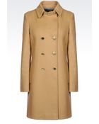 Armani Jeans Double-Breasted Coat In Broadcloth - Lyst