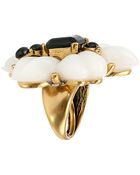 Oscar de la Renta Resin & Cabochon Flower Ring - Lyst