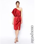 Asos Drapey Dress With One Shoulder - Lyst