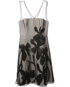 Halston Heritage Floral Embroidered A-Line Dress - Lyst