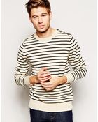 Selected Stripe Sweater With Side Button Neck - Lyst