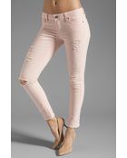 Paige Destructed Skyline Ankle Peg - Lyst