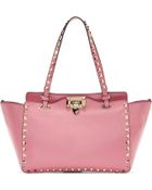 Valentino Pink Small Rockstud Shoulder Bag - Lyst