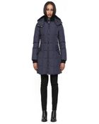 Mackage Capri-sp Ink Fitted Long Down Coat with Hood - Lyst