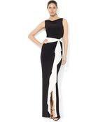 Lauren by Ralph Lauren Cowlneck Bow Gown - Lyst