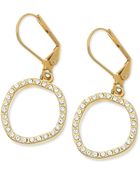 T Tahari Goldtone Crystal Pavé Circle Drop Earrings - Lyst