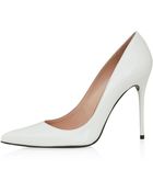 Stuart Weitzman White Nouveau Leather Stiletto Pumps - Lyst