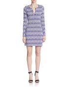 Diane von Furstenberg Reina Printed Long-Sleeve Dress - Lyst