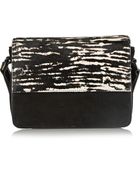 Isabel Marant Loxley Suede And Printed Calf Hair Shoulder Bag - Lyst