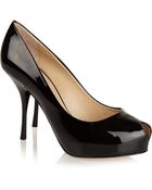 Giuseppe Zanotti Patent-Leather Peep-Toe Pumps - Lyst