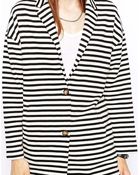 Asos Coatigan in Stripe with Collar - Lyst