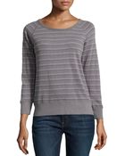 James Perse Striped Jersey Scoop-Neck Pullover - Lyst