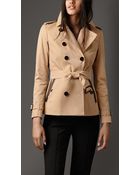 Burberry Contrast Detail Gabardine Trench Jacket - Lyst