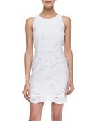 Milly Claudia Embroidered Sleeveless Dress - Lyst