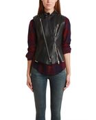 3.1 Phillip Lim Leather Moto Peplum Vest - Lyst