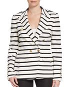 Escada Stripe Double-Breasted Blazer - Lyst