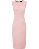 Giles Pink Satin Crepe Doppio Dress - Lyst