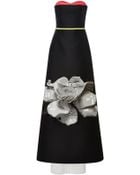 Carolina Herrera Photographic Rose Jacquard Gown - Lyst