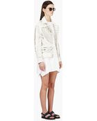 Acne Studios White Slashed Leather Mason Main Biker Jacket - Lyst