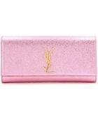 Saint Laurent Classic Monogramme Metallic Leather Clutch - Lyst