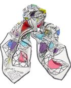 Anna Coroneo Diamond-Print Silk-Chiffon Scarf - Lyst