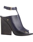 Maiyet Plated-Heel T-Strap Sandals - Lyst