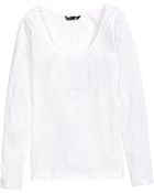 H&M Jersey Top - Lyst