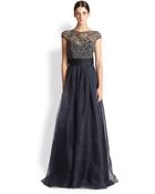 Theia Lacebodice Ball Gown - Lyst