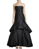 Ml Monique Lhuillier Dram Strapless Faille Trumpet Gown - Lyst